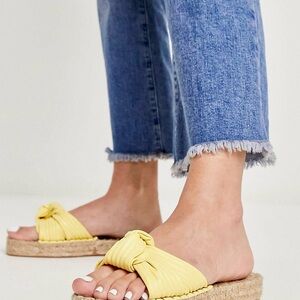 Yellow Knotted Espadrille Sandals